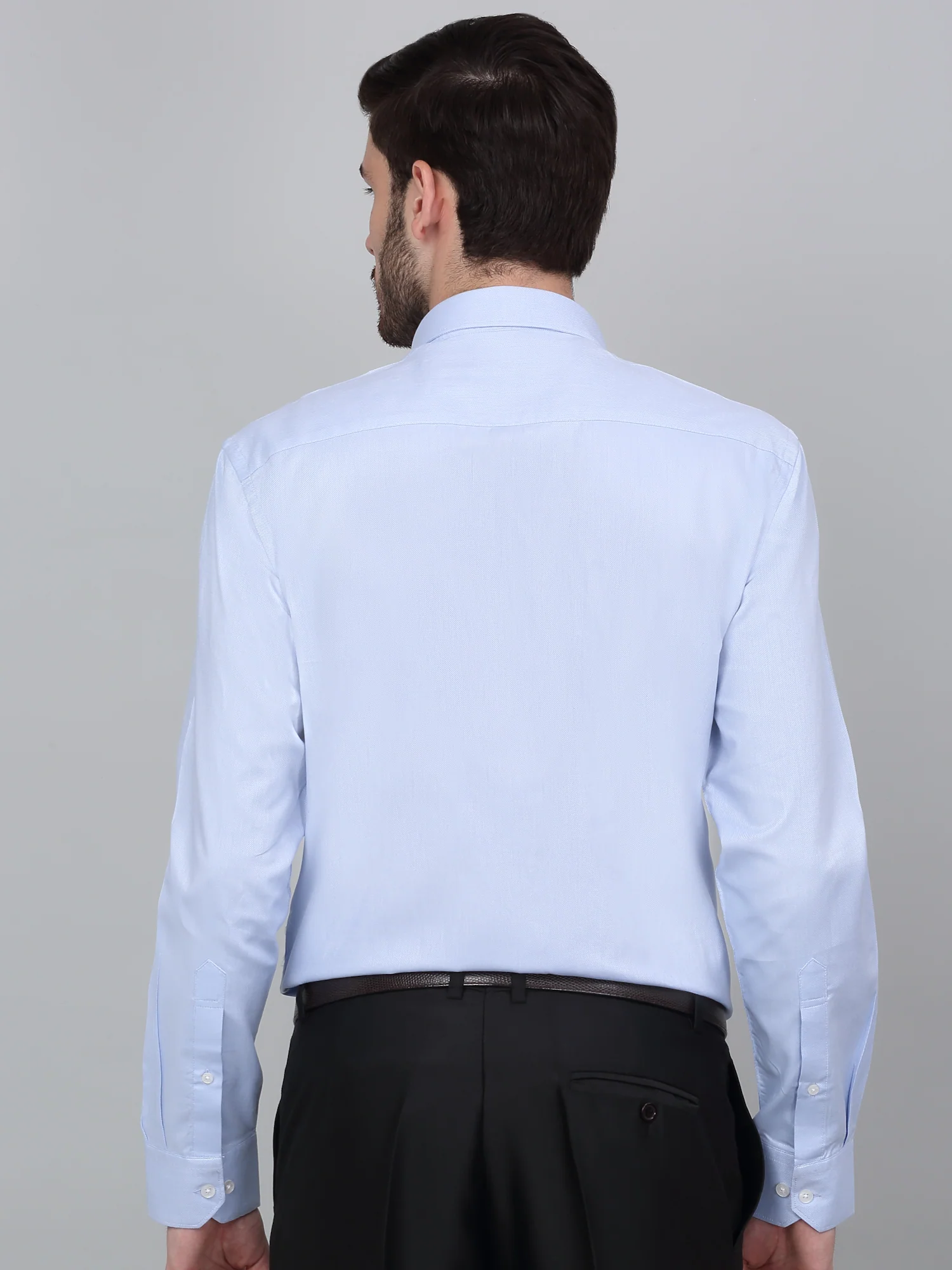 Formal Shirt for Men l Breathable & Soft with Color Fastness Regular Fit Spread Collar Neck Cotton Fabric Self Design Pattern - Image 2