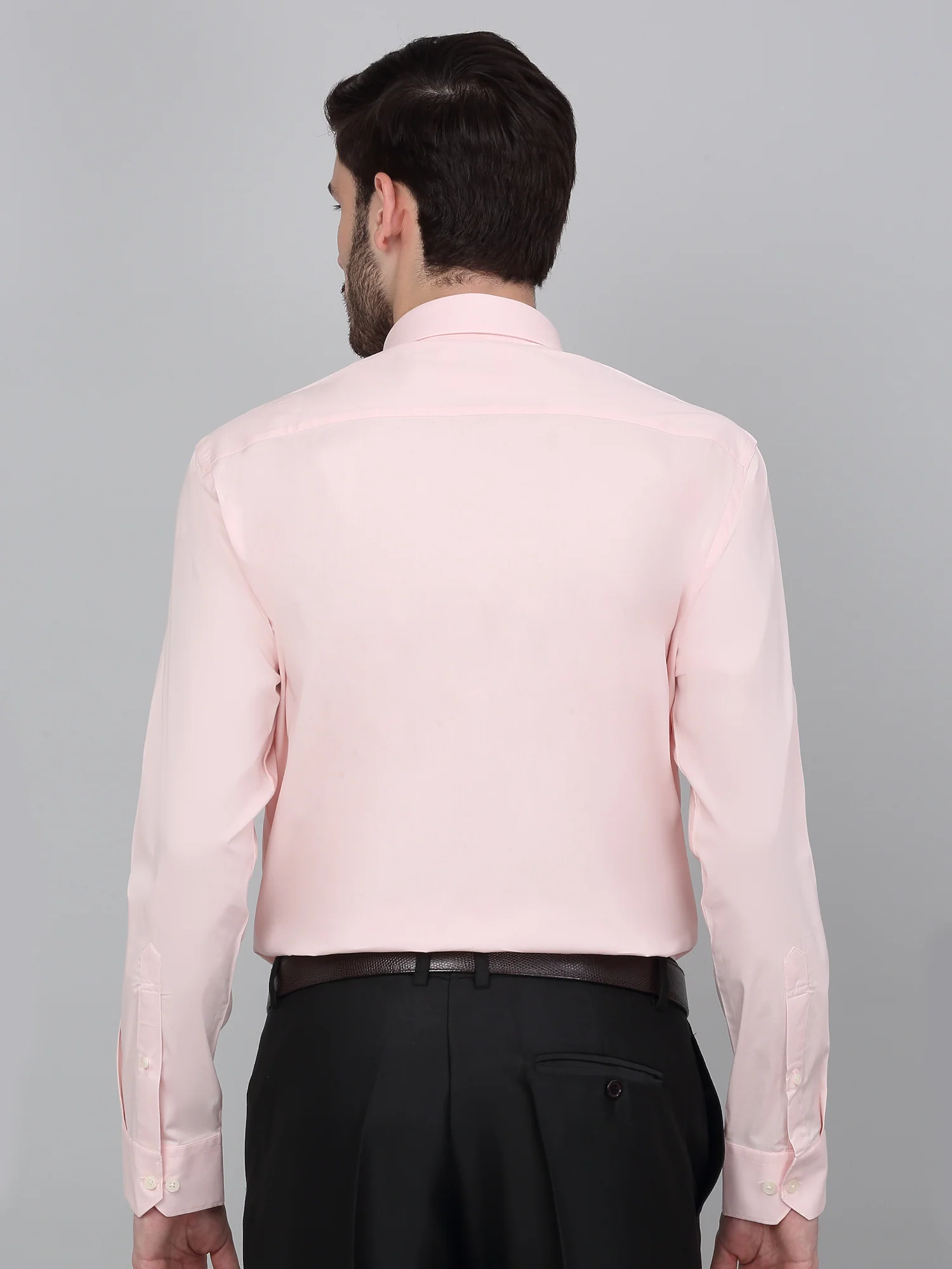 Formal Shirt for Men l Breathable & Soft with Color Fastness Regular Fit Spread Collar Neck Cotton Blend Fabric Solid Pattern - Image 2