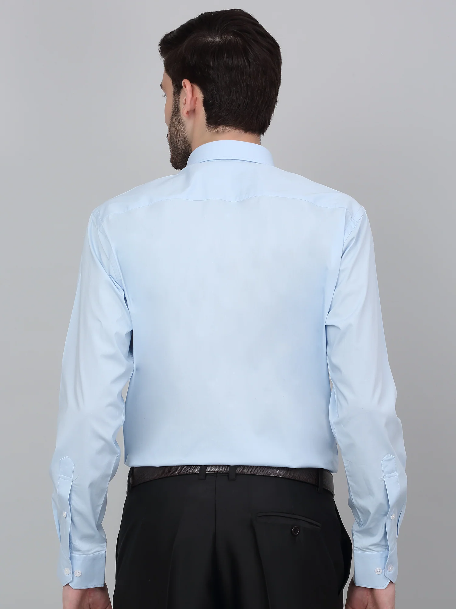 Formal Shirt for Men l Breathable & Soft with Color Fastness Regular Fit Spread Collar Neck Cotton Blend Fabric Solid Pattern - Image 2