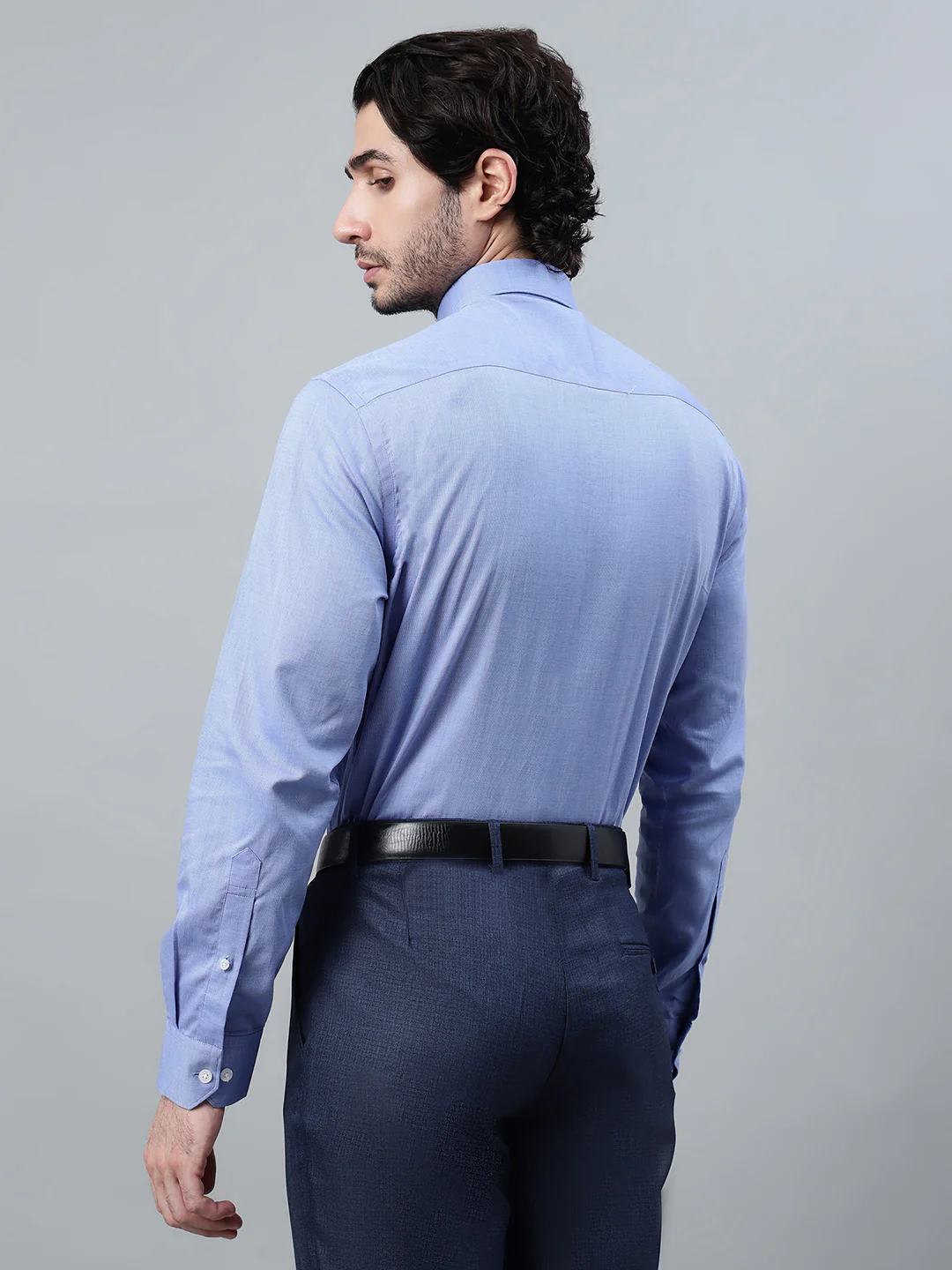 Formal Shirt for Men l Breathable & Soft with Color Fastness Regular Fit Spread Collar Neck Giza Cotton Fabric Solid Pattern - Image 2