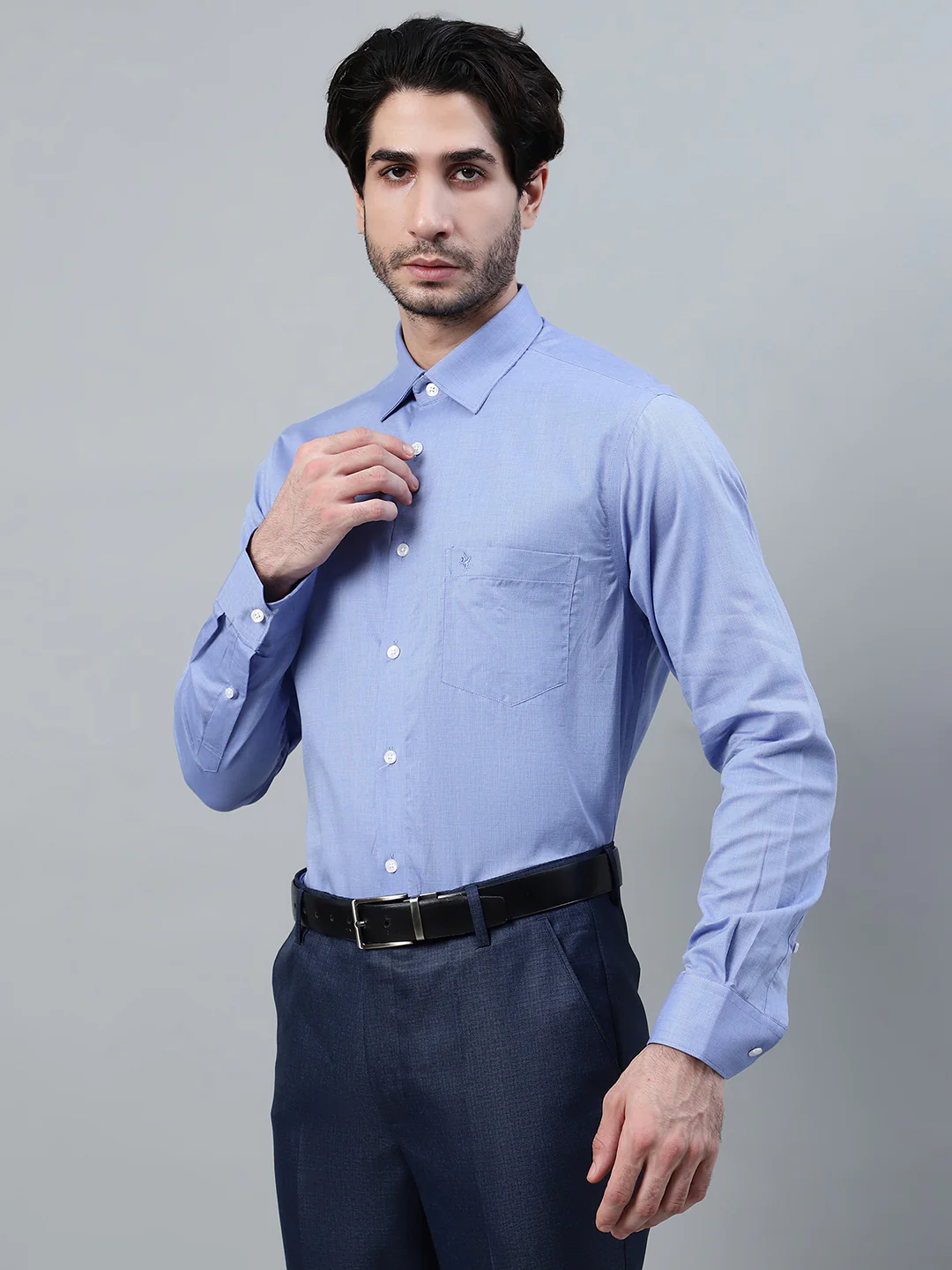 Formal Shirt for Men l Breathable & Soft with Color Fastness Regular Fit Spread Collar Neck Giza Cotton Fabric Solid Pattern - Image 3