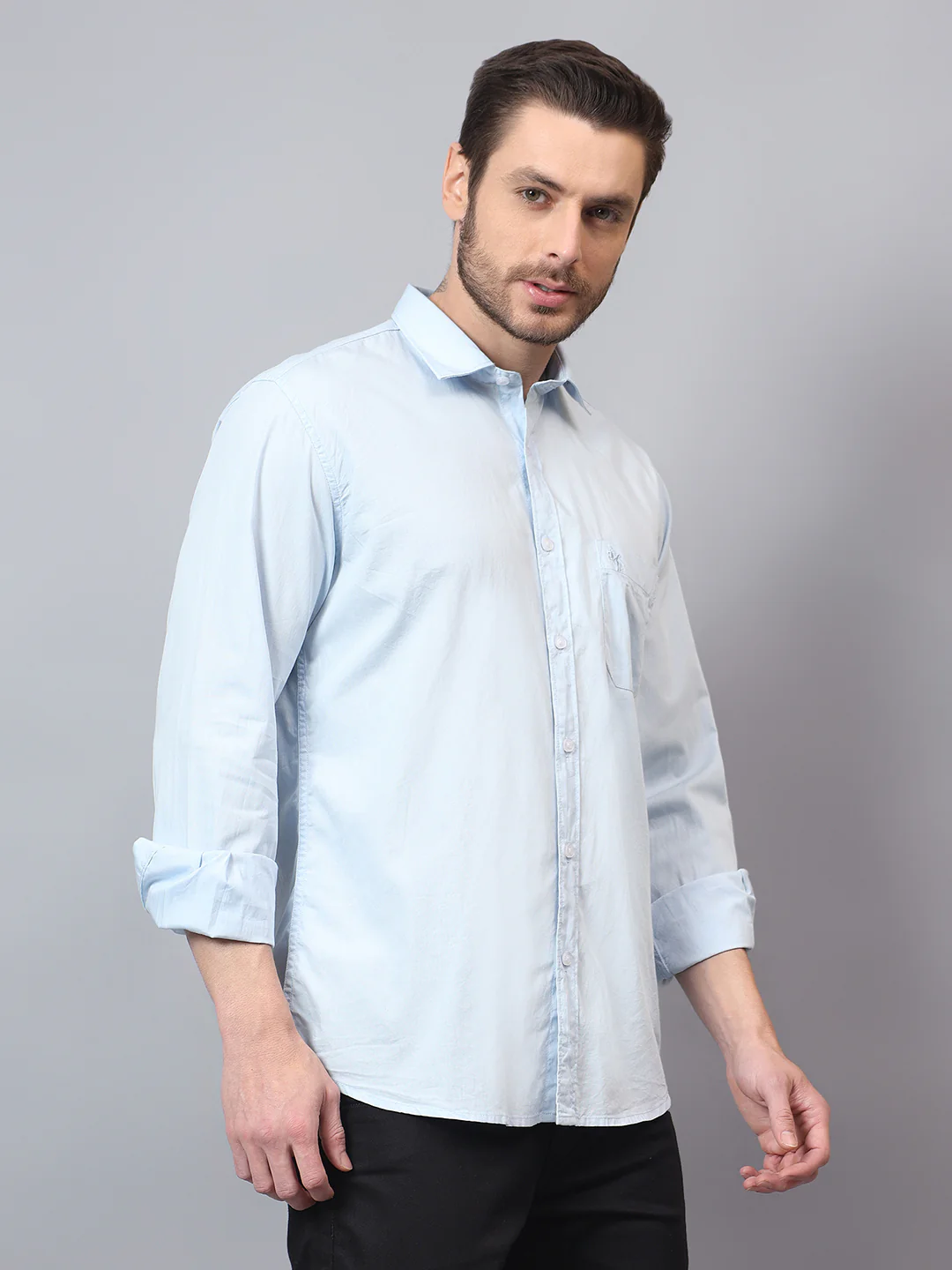 Casual Shirt for Men | Breathable & Soft with Color Fastness Regular Fit Spread Collar Neck Cotton Fabric Solid Pattern - Image 4
