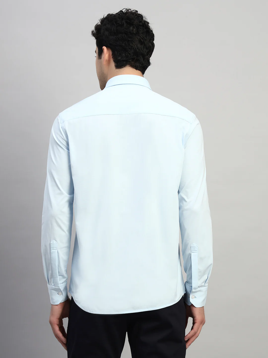 Casual Shirt for Men | Breathable & Soft with Color Fastness Regular Fit Spread Collar Neck Polyester Fabric Solid Pattern - Image 2