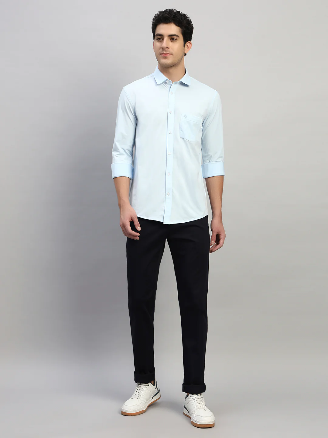 Casual Shirt for Men | Breathable & Soft with Color Fastness Regular Fit Spread Collar Neck Polyester Fabric Solid Pattern - Image 6