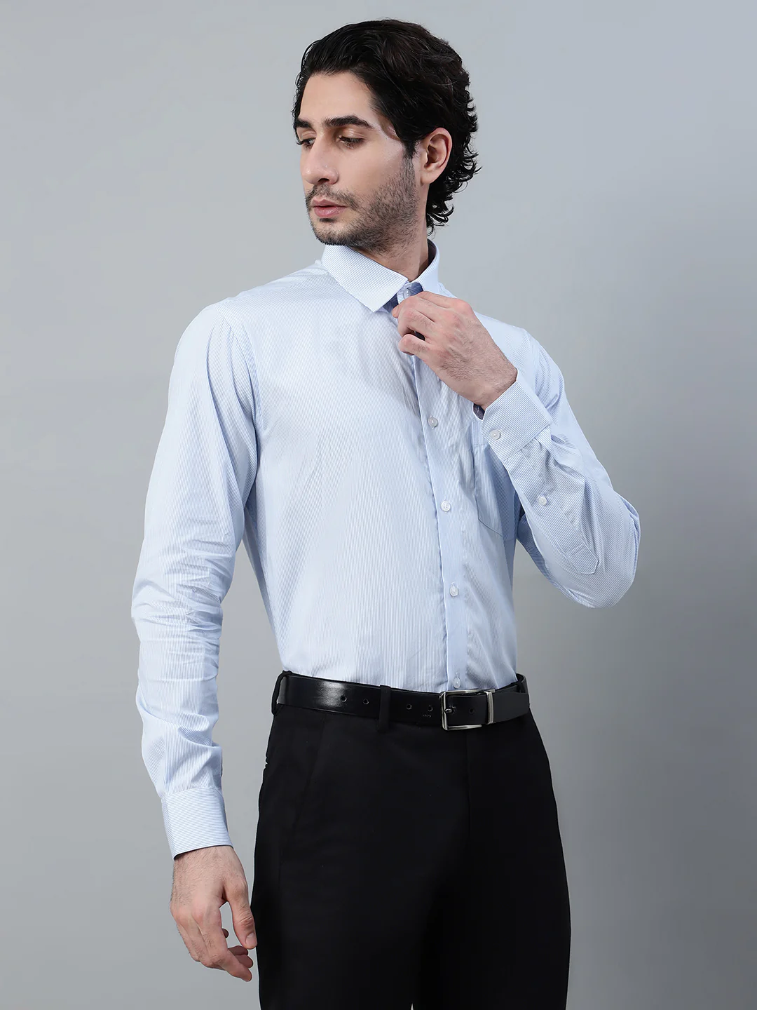 Formal Shirt for Men l Breathable & Soft with Color Fastness Regular Fit Spread Collar Neck Cotton Fabric Striped Pattern - Image 4