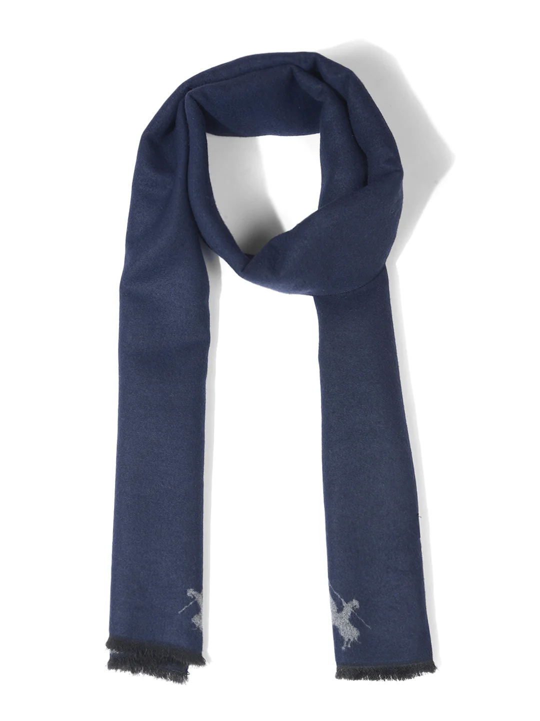 Men's Solid 100% Acrylic Navy Blue Winter Wear Mufflers - Image 5