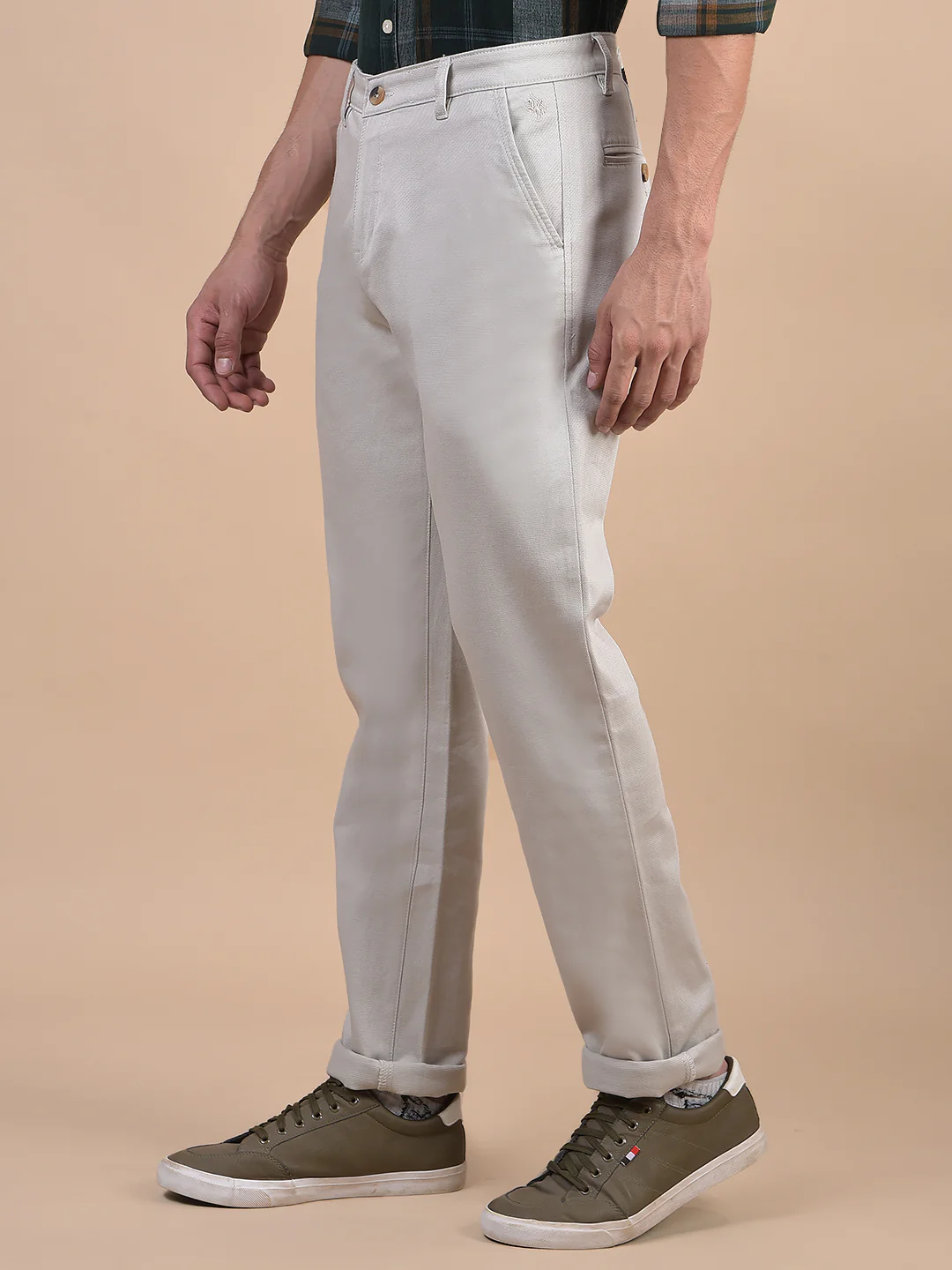 Casual Trouser for Men | Breathable & Soft with Color Fastness Regular Fit Cotton Blend Fabric Solid Pattern Button Closure - Image 7