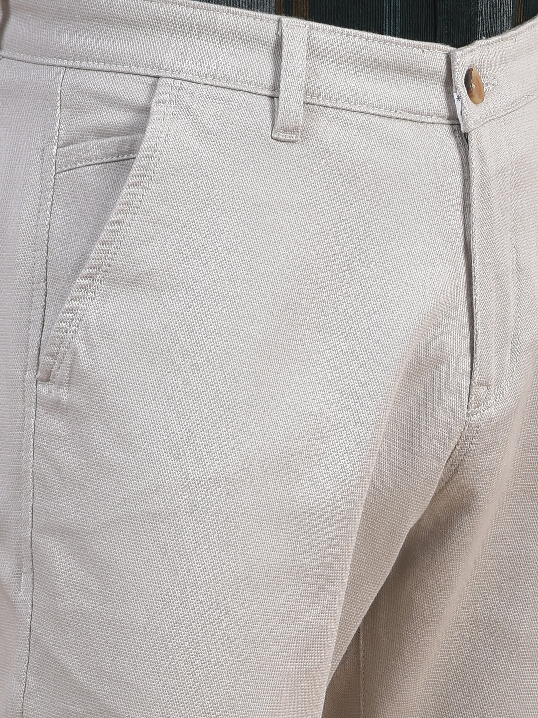 Casual Trouser for Men | Breathable & Soft with Color Fastness Regular Fit Cotton Blend Fabric Solid Pattern Button Closure - Image 8