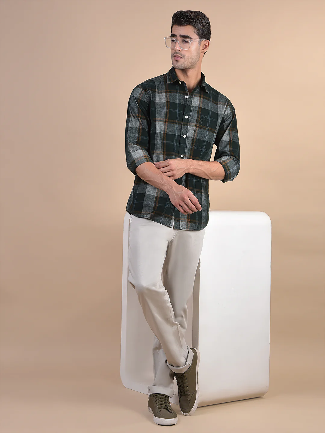 Casual Trouser for Men | Breathable & Soft with Color Fastness Regular Fit Cotton Blend Fabric Solid Pattern Button Closure - Image 9