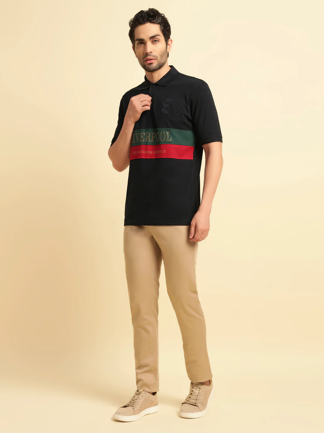 Casual Trouser for Men | Breathable & Soft with Color Fastness Regular Fit Cotton Blend Fabric Solid Pattern Button Closure - Image 2