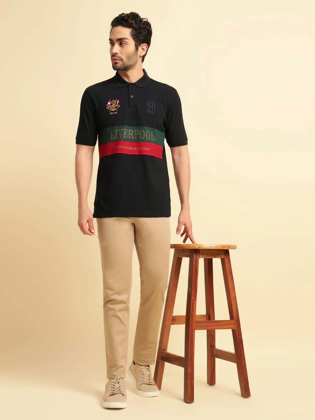Casual Trouser for Men | Breathable & Soft with Color Fastness Regular Fit Cotton Blend Fabric Solid Pattern Button Closure - Image 3