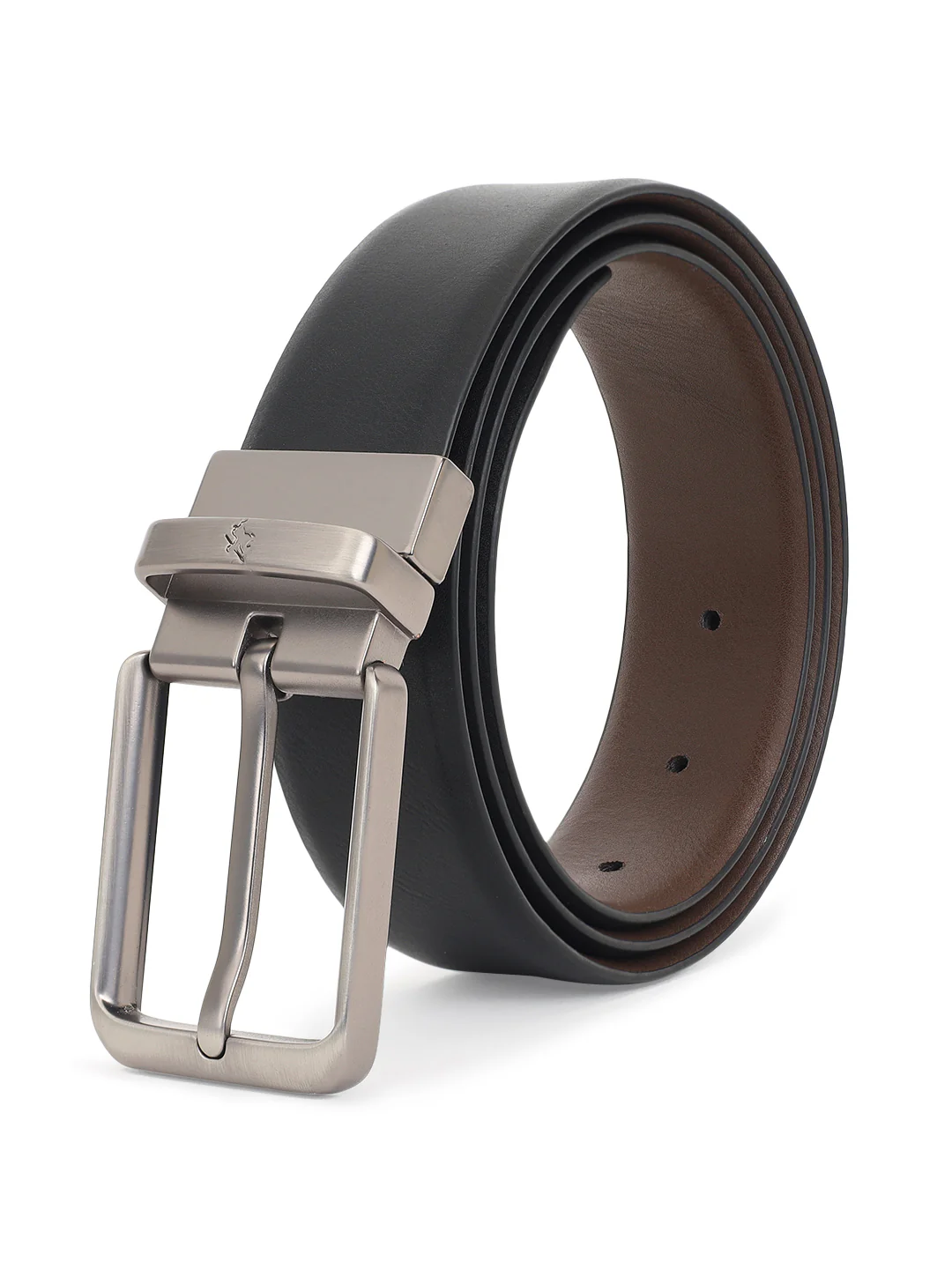 Men's Solid Black Brown Reversible Formal Belt - Image 5