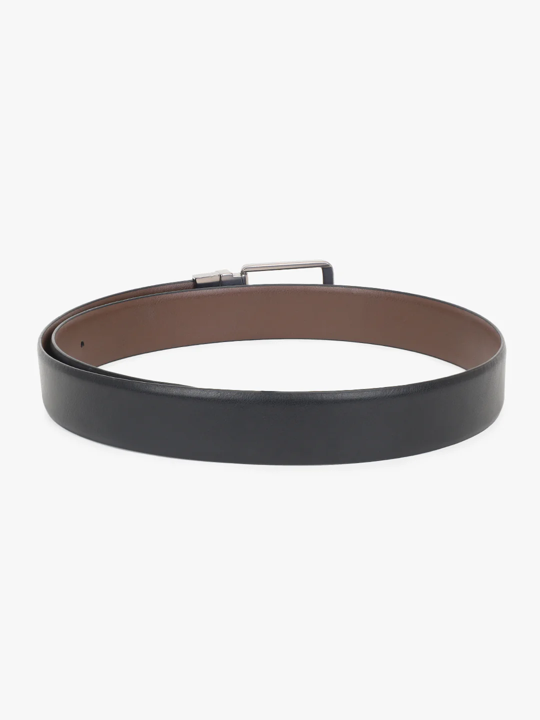 Men's Solid Black Brown Reversible Formal Belt - Image 7