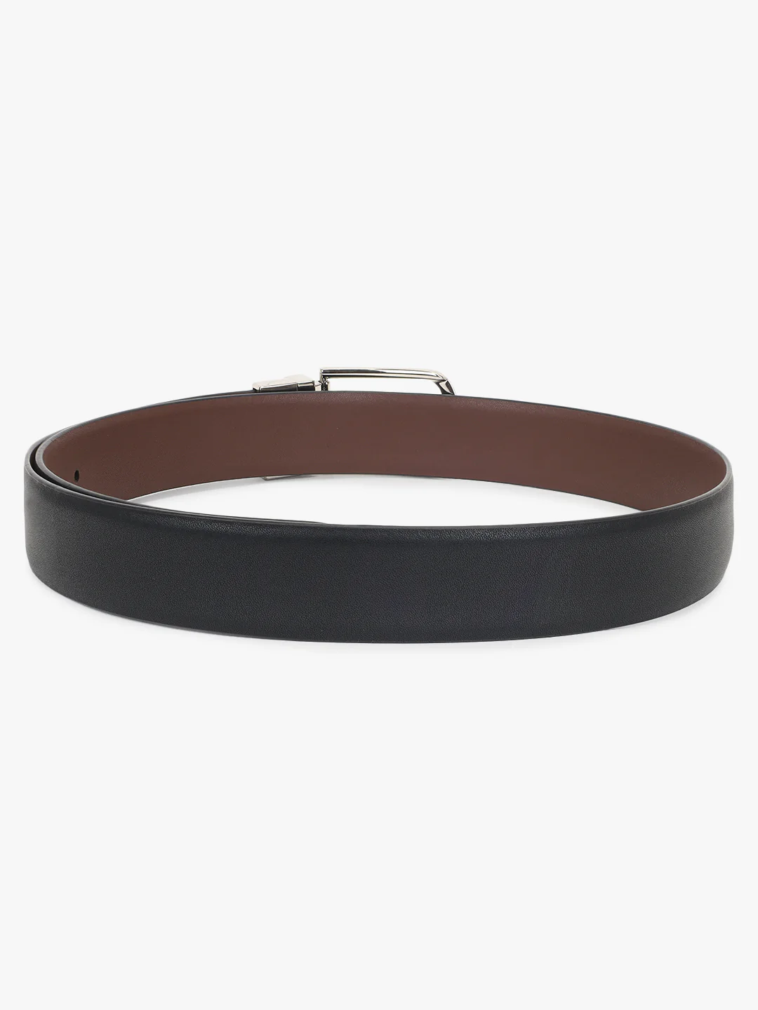 Men's Solid Black Brown Reversible Formal Belt - Image 5
