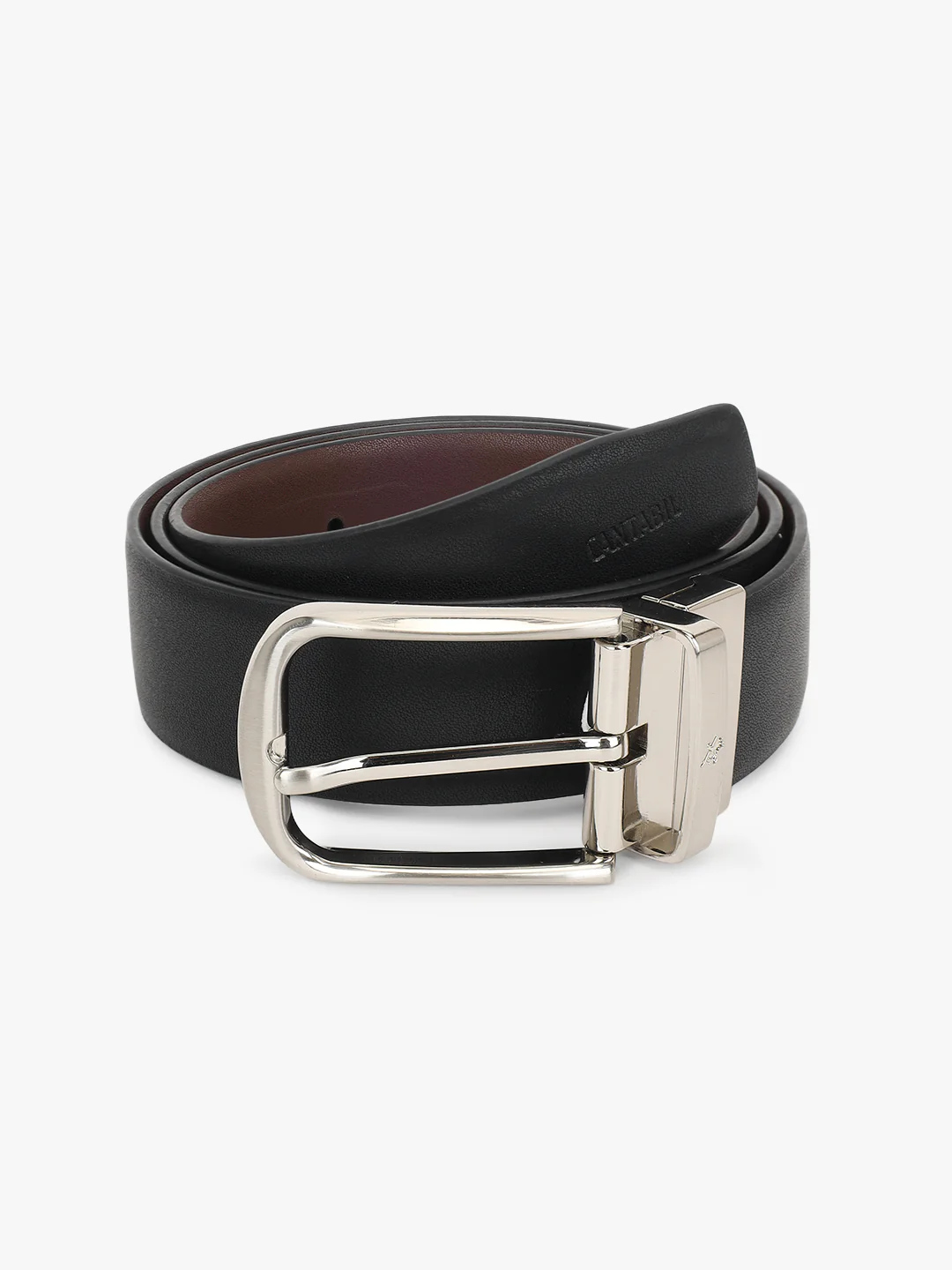 Men's Solid Black Brown Reversible Formal Belt - Image 6