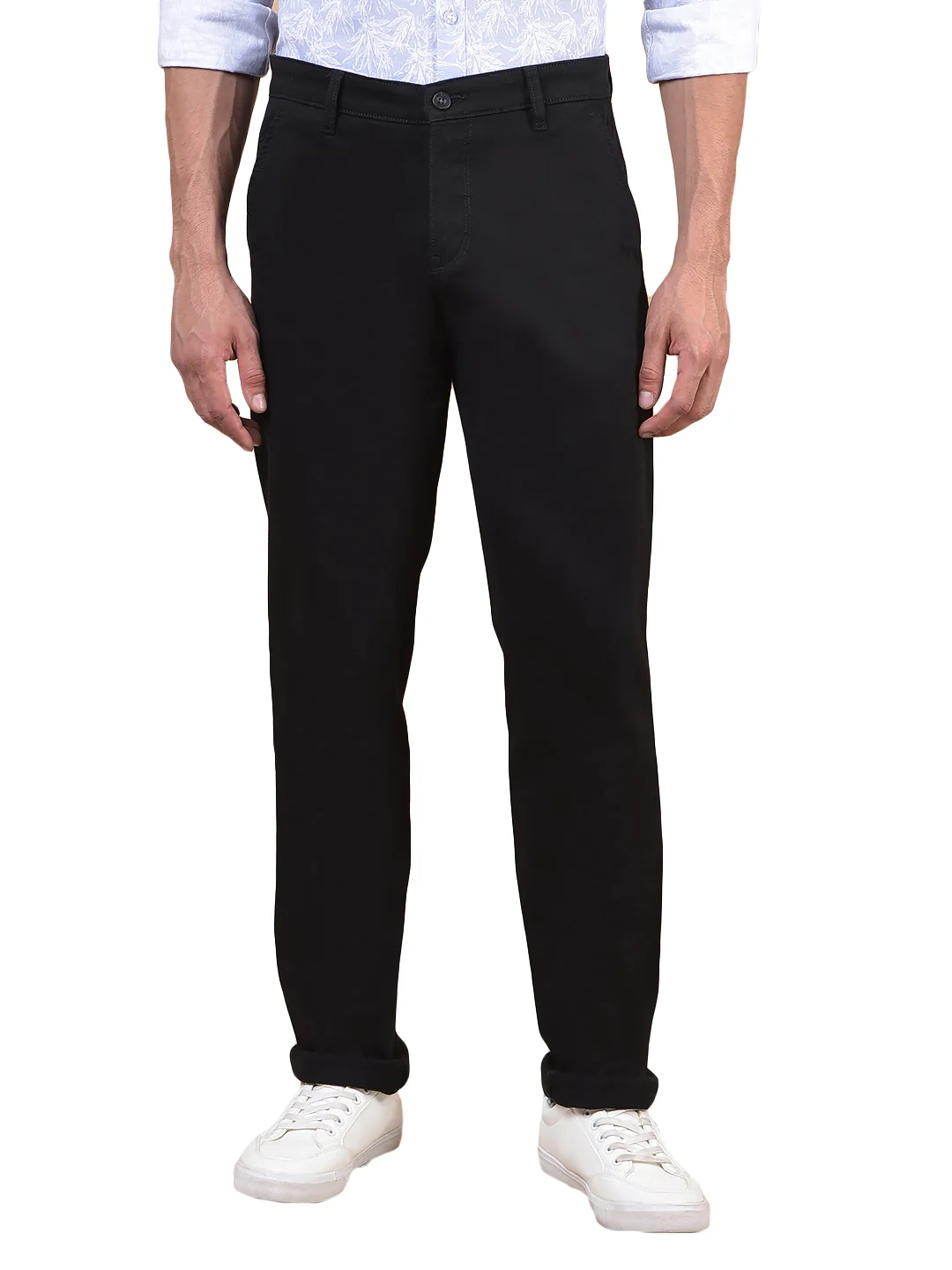 Casual Trouser for Men | Breathable & Soft with Color Fastness Regular Fit Cotton Blend Fabric Solid Pattern Button Closure - Image 3
