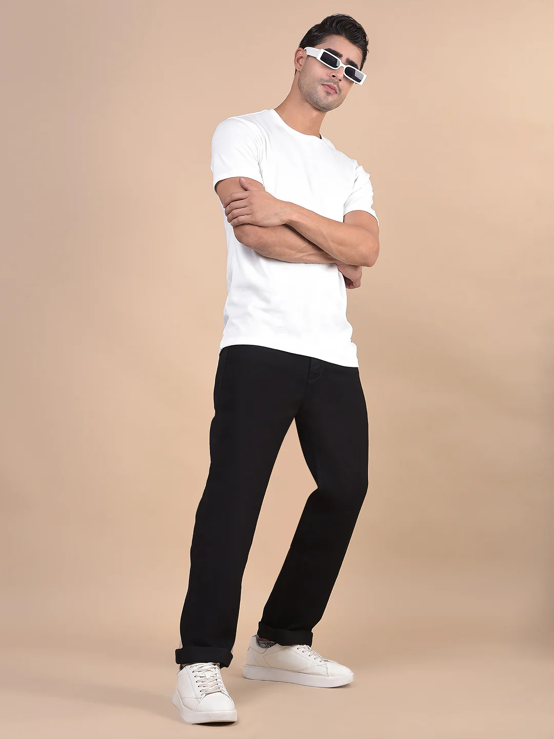 Denim Jeans for Men l Breathable & Soft with Color Fastness Straight Fit Cotton Fabric Solid Pattern Button Closure - Image 3