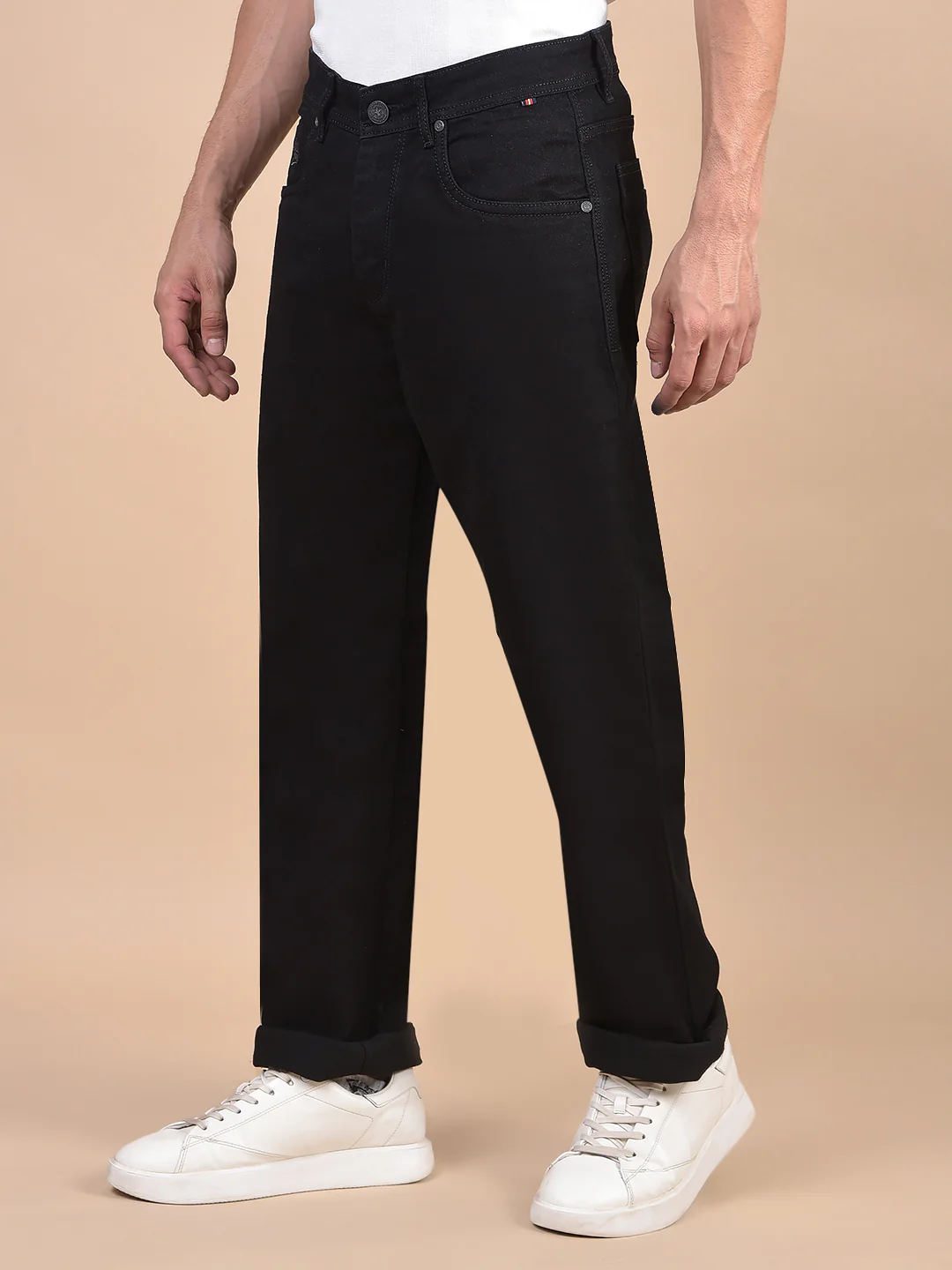 Denim Jeans for Men l Breathable & Soft with Color Fastness Straight Fit Cotton Fabric Solid Pattern Button Closure - Image 6
