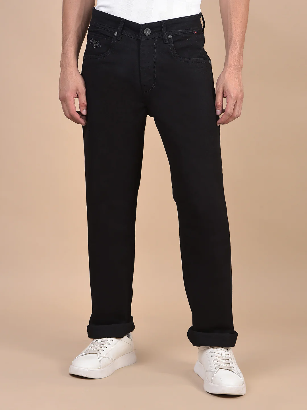Denim Jeans for Men l Breathable & Soft with Color Fastness Straight Fit Cotton Fabric Solid Pattern Button Closure - Image 7