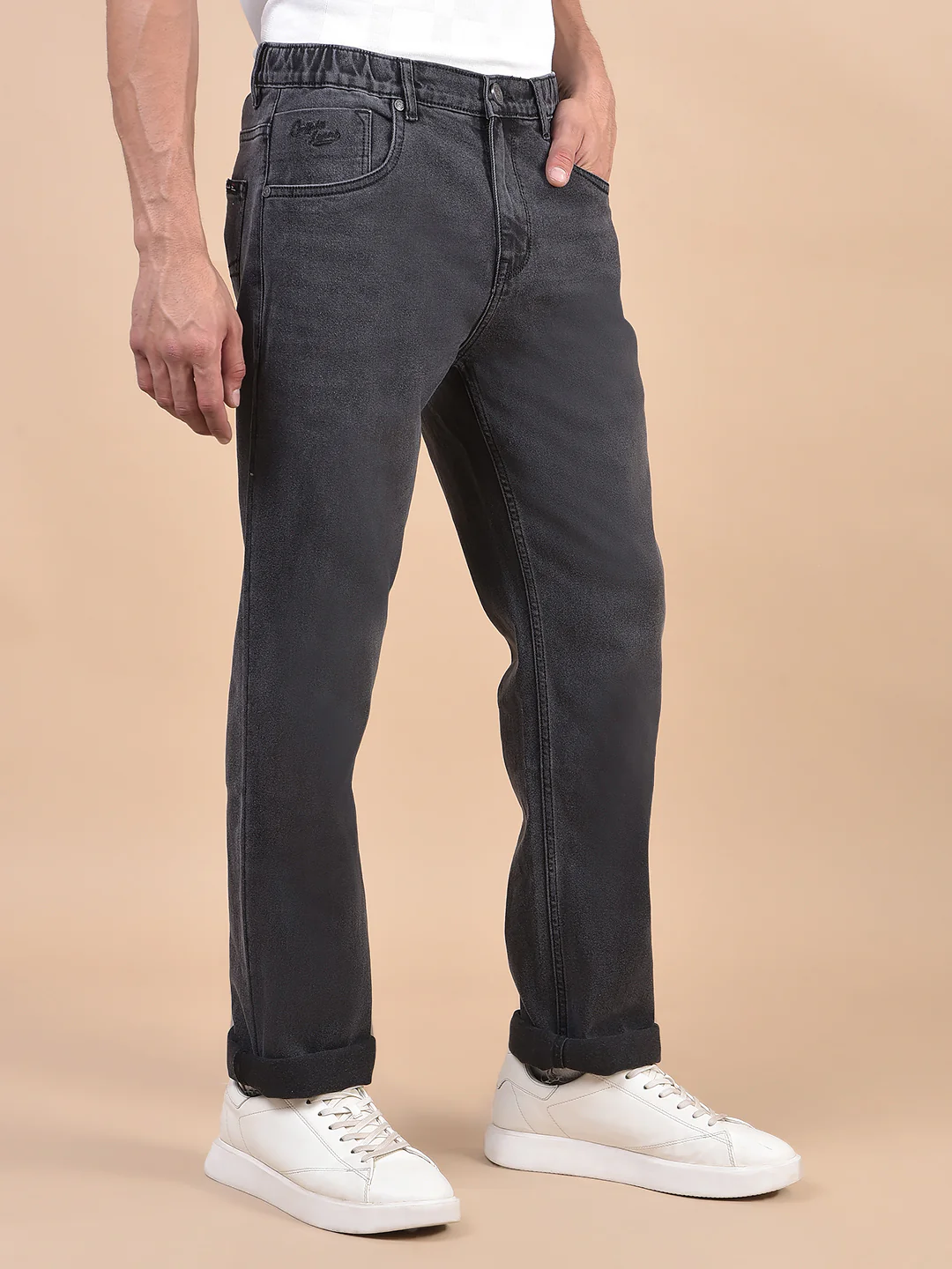 Denim Jeans for Men l Breathable & Soft with Color Fastness Straight Fit Cotton Fabric Solid Pattern Button Closure - Image 6