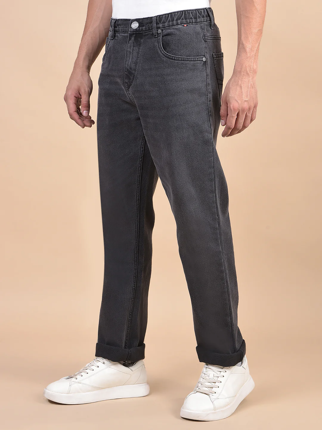 Denim Jeans for Men l Breathable & Soft with Color Fastness Straight Fit Cotton Fabric Solid Pattern Button Closure - Image 7