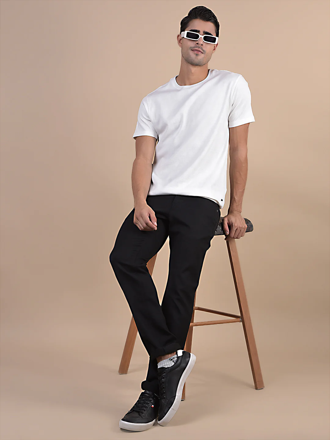 Denim Jeans for Men l Breathable & Soft with Color Fastness Ultra Narrow Fit Cotton Fabric Solid Pattern Button Closure - Image 3