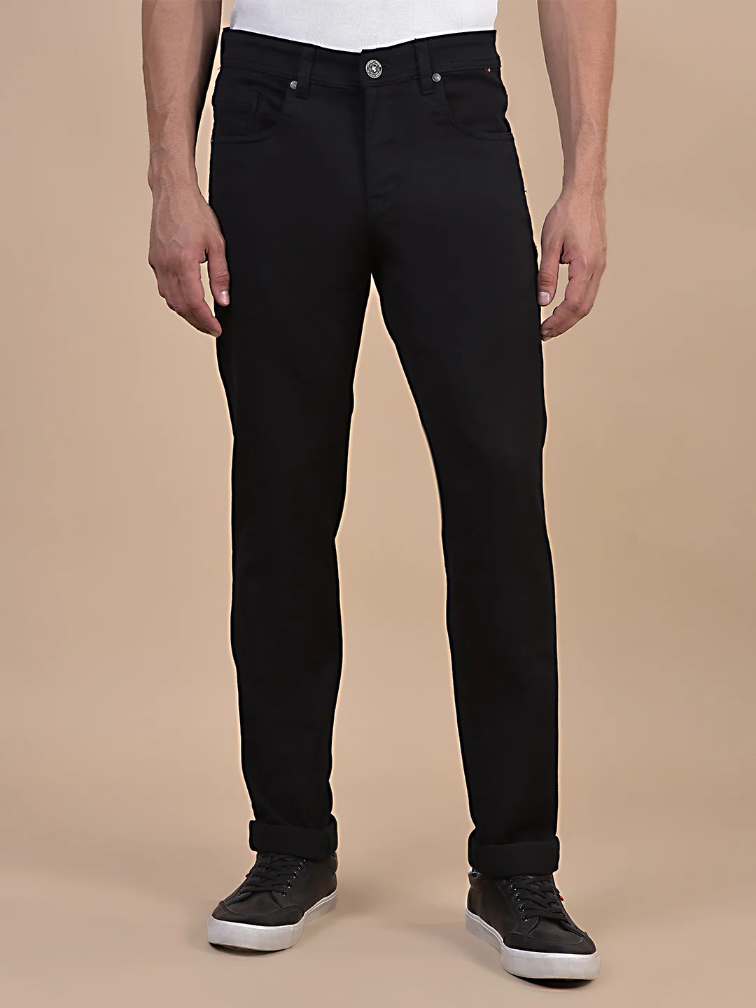 Denim Jeans for Men l Breathable & Soft with Color Fastness Ultra Narrow Fit Cotton Fabric Solid Pattern Button Closure - Image 6