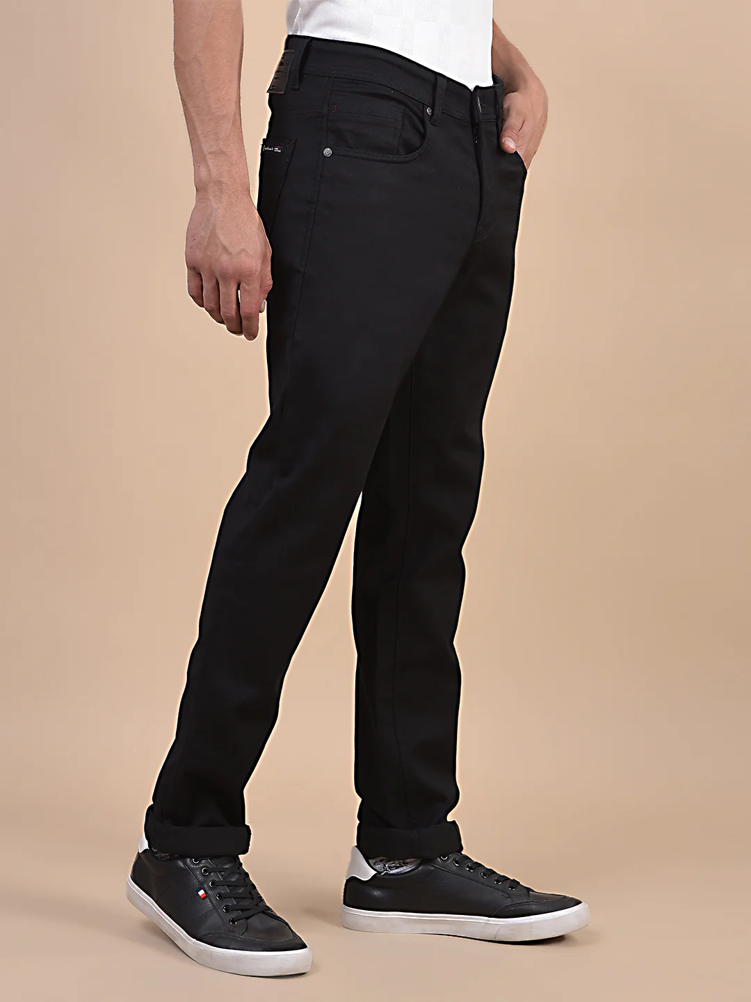 Denim Jeans for Men l Breathable & Soft with Color Fastness Ultra Narrow Fit Cotton Fabric Solid Pattern Button Closure - Image 8