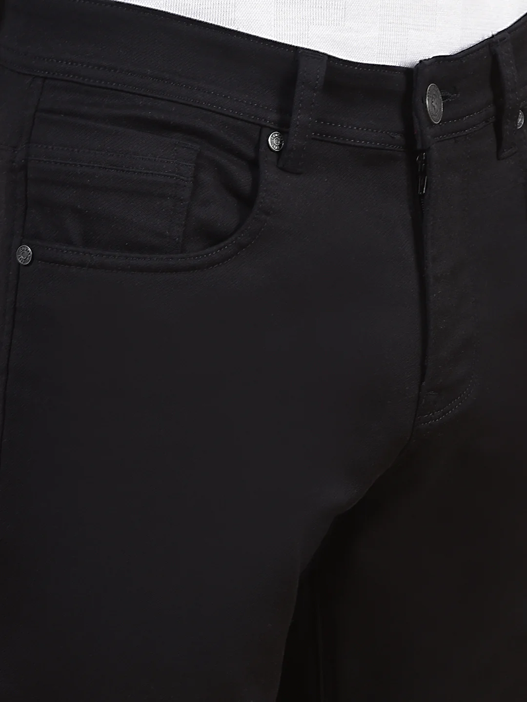 Denim Jeans for Men l Breathable & Soft with Color Fastness Ultra Narrow Fit Cotton Fabric Solid Pattern Button Closure - Image 9