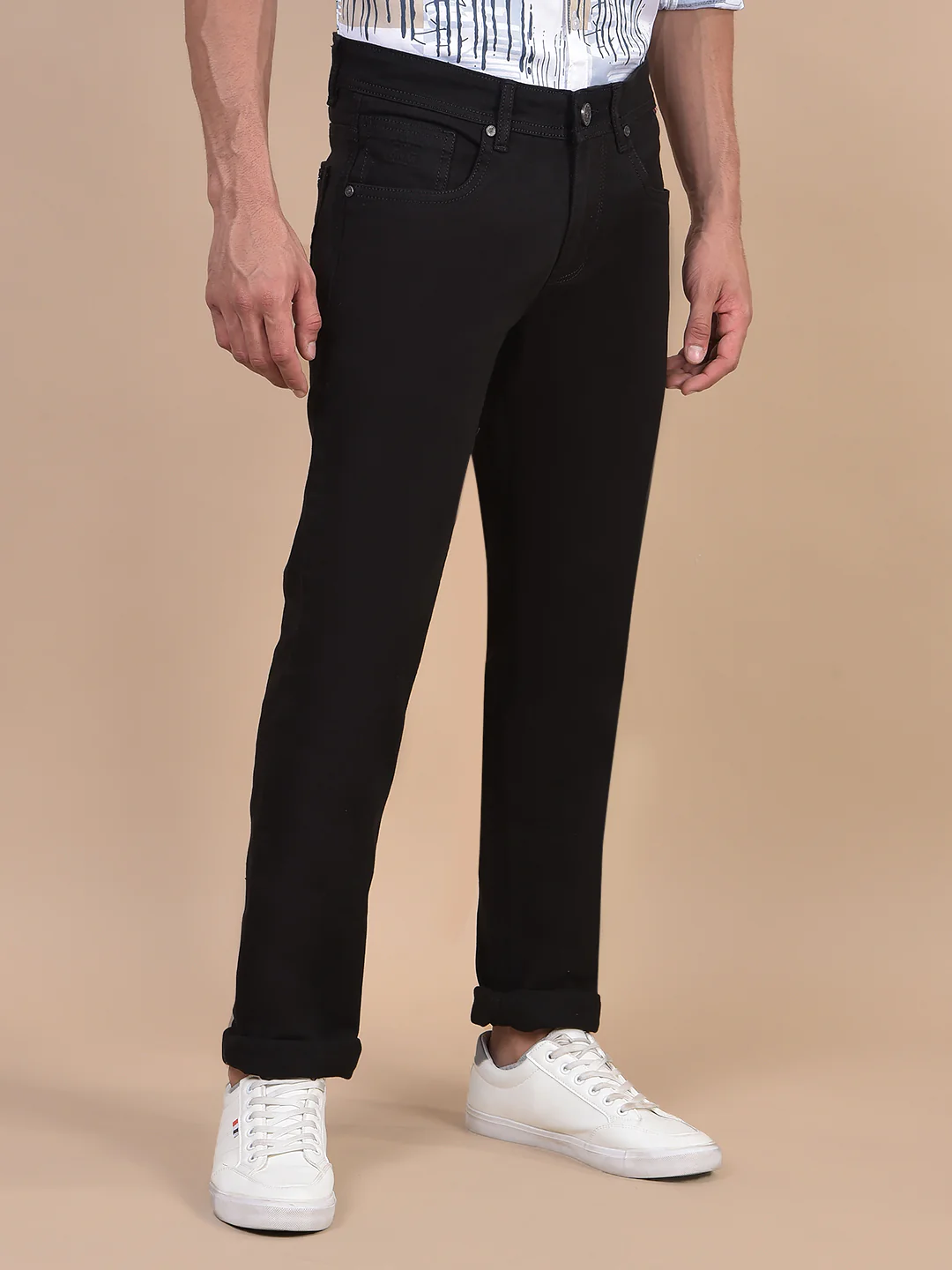 Denim Jeans for Men l Breathable & Soft with Color Fastness Ultra Narrow Fit Cotton Fabric Solid Pattern Button Closure - Image 6