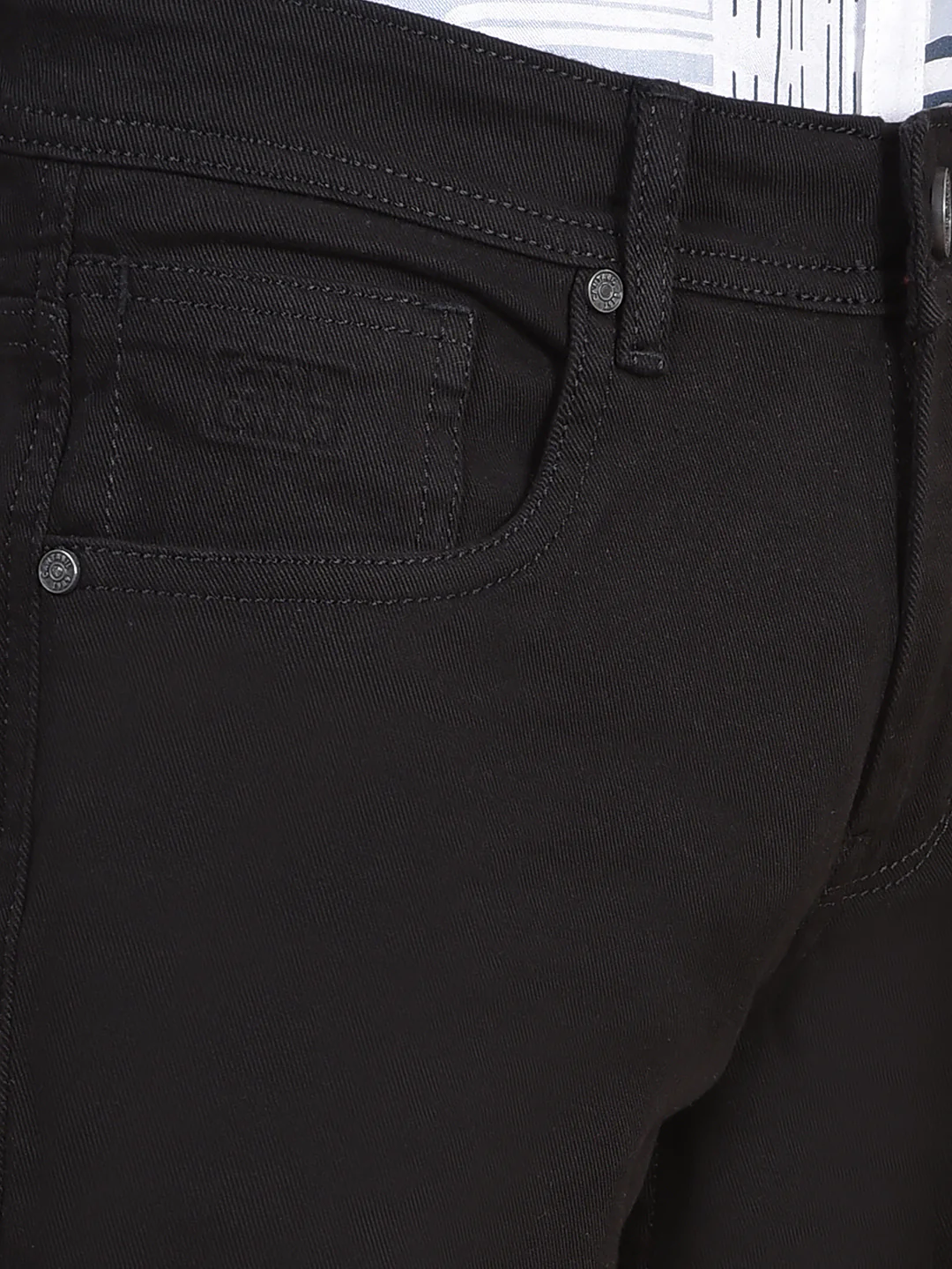 Denim Jeans for Men l Breathable & Soft with Color Fastness Ultra Narrow Fit Cotton Fabric Solid Pattern Button Closure - Image 7