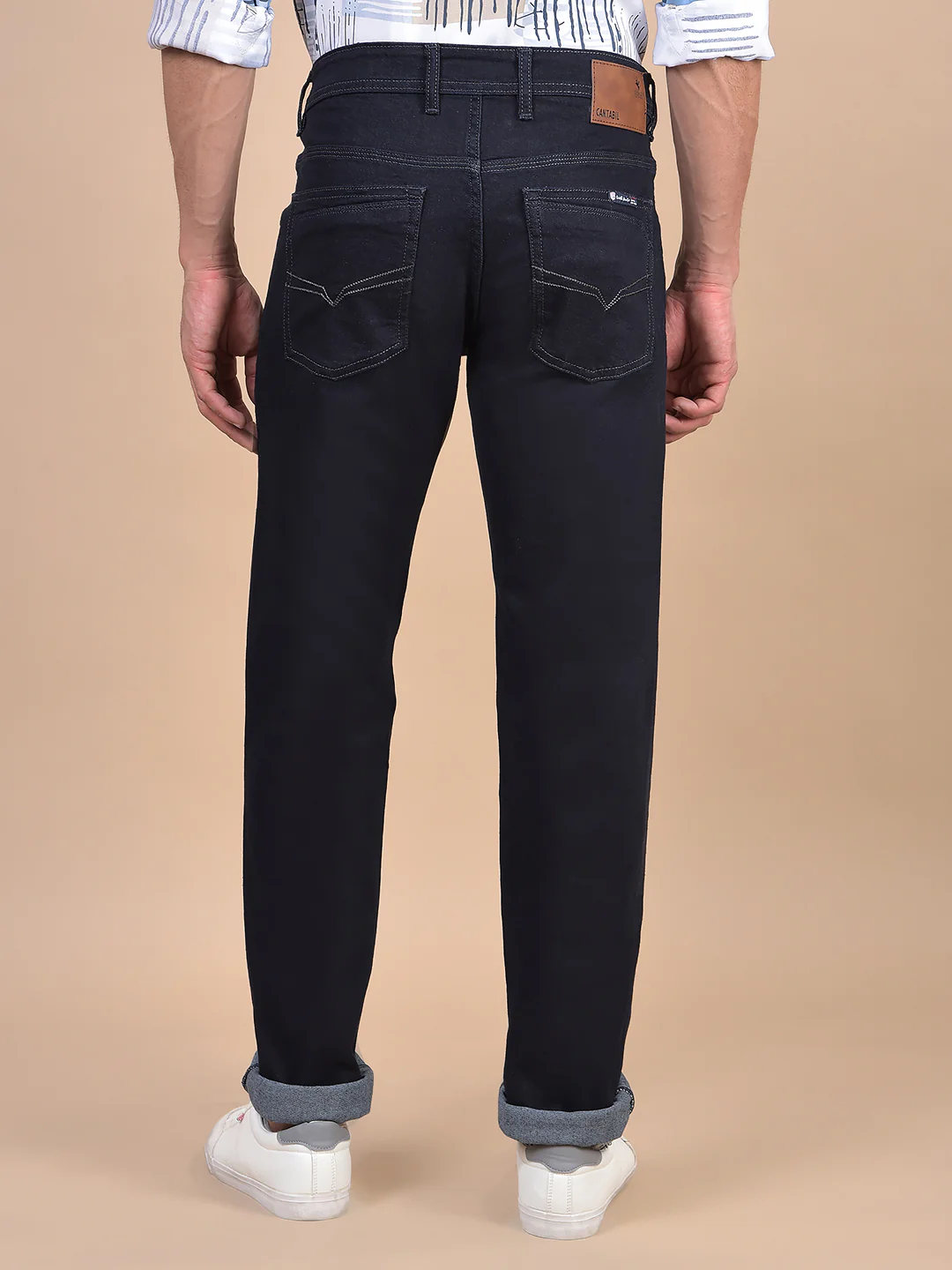 Denim Jeans for Men l Breathable & Soft with Color Fastness Ultra Narrow Fit Cotton Fabric Solid Pattern Button Closure - Image 8