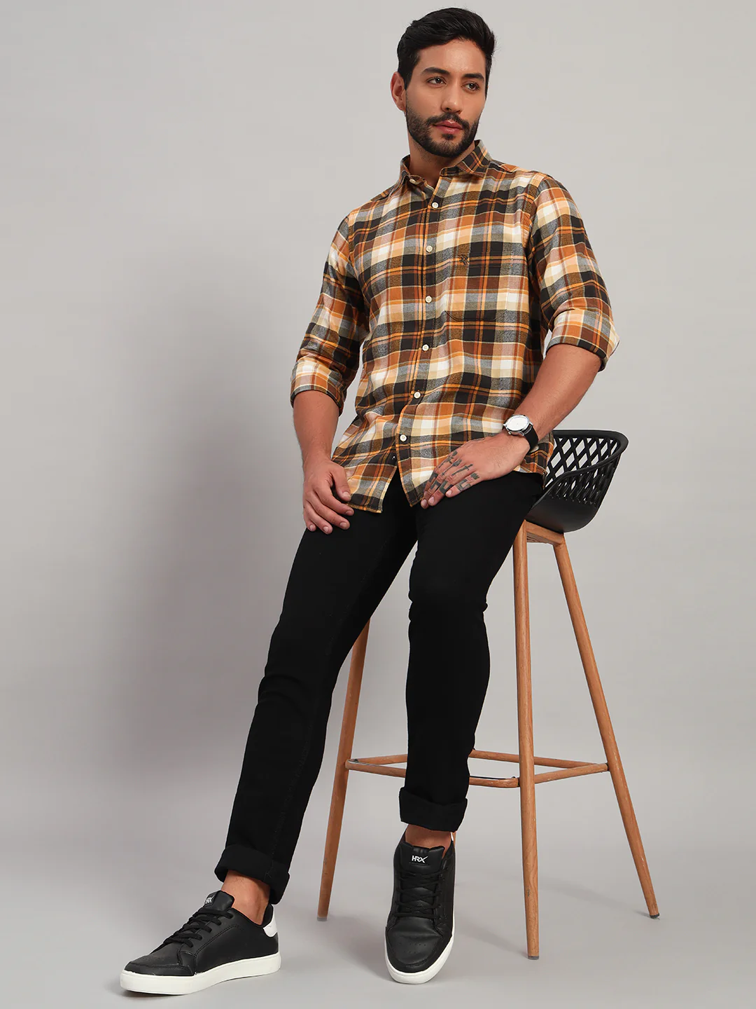 Denim Jeans for Men l Breathable & Soft with Color Fastness Ultra Narrow Fit Cotton Fabric Solid Pattern Button Closure - Image 7