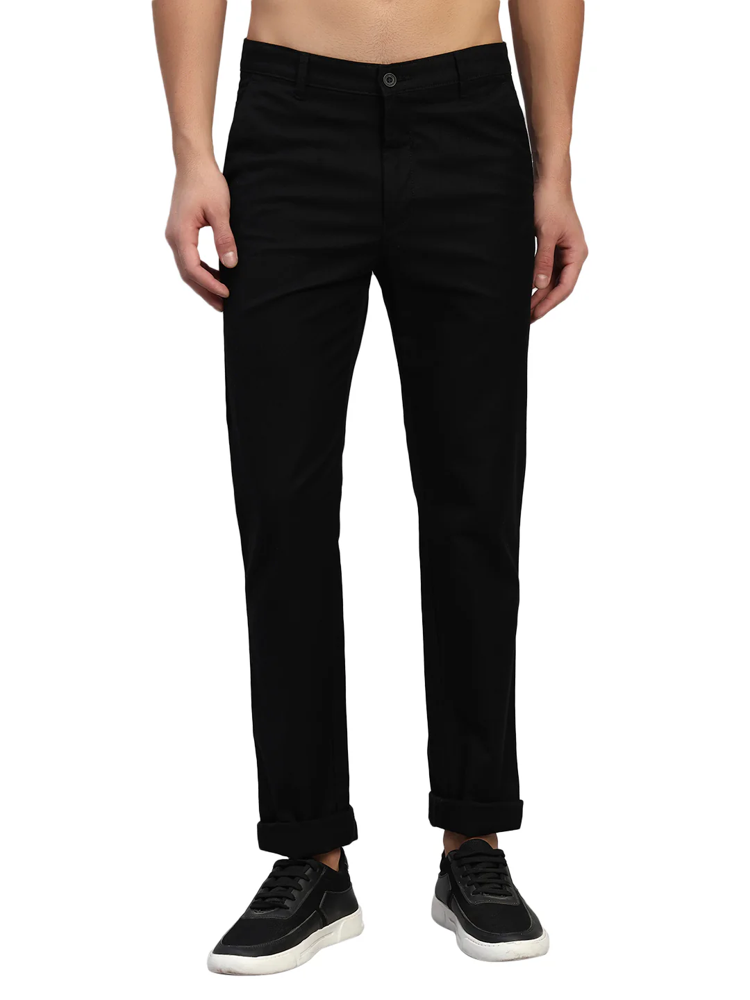 Casual Trouser for Men | Breathable & Soft with Color Fastness Regular Fit Cotton Fabric Solid Pattern Button Closure - Image 2