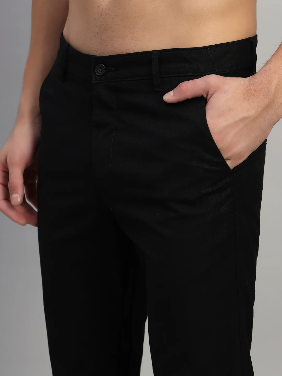 Casual Trouser for Men | Breathable & Soft with Color Fastness Regular Fit Cotton Fabric Solid Pattern Button Closure - Image 6