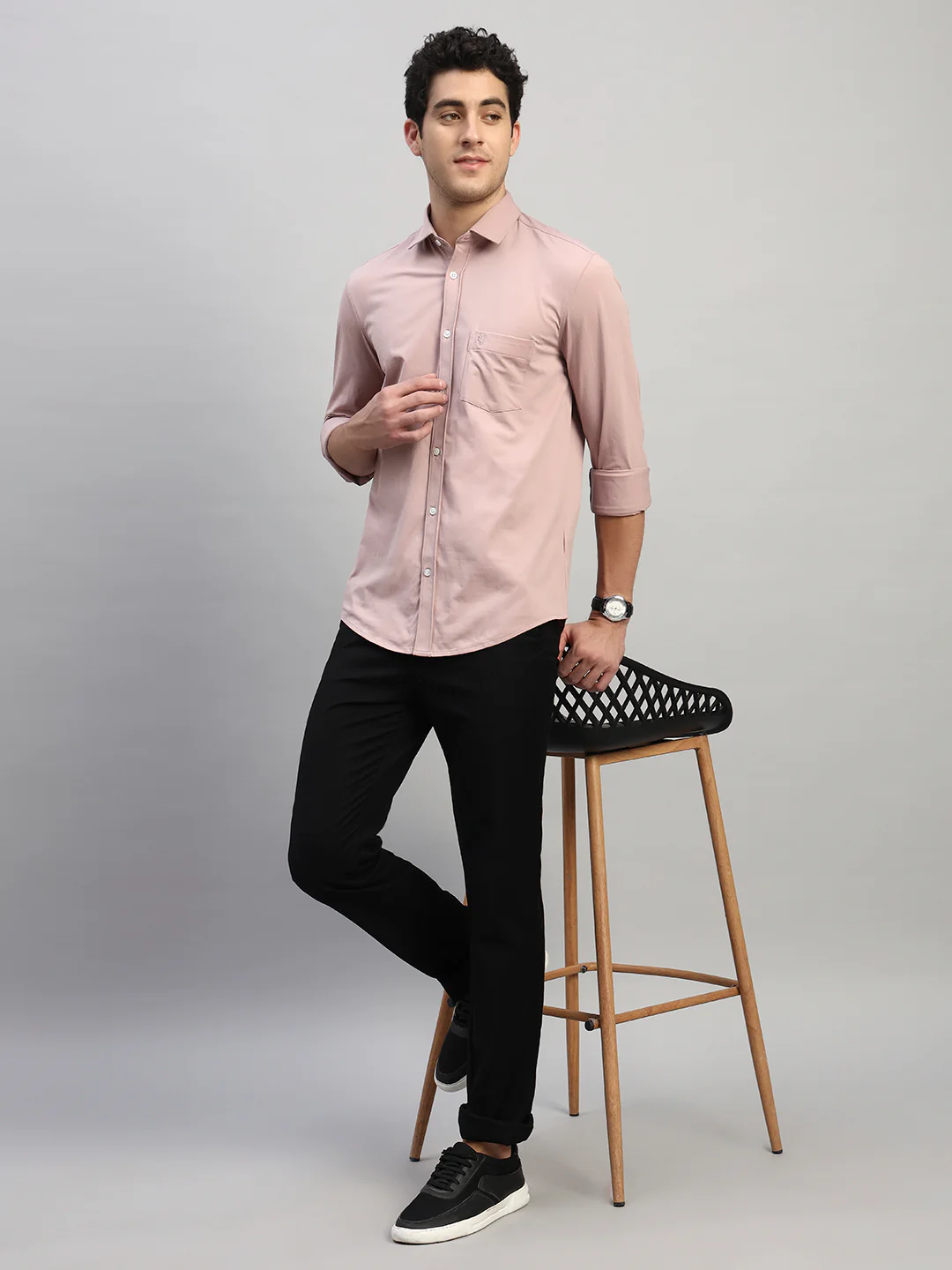 Casual Trouser for Men | Breathable & Soft with Color Fastness Regular Fit Cotton Fabric Solid Pattern Button Closure - Image 7
