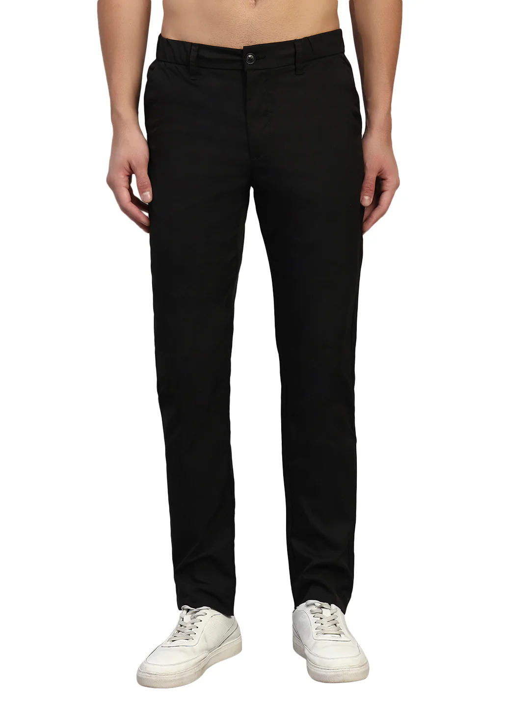Casual Trouser for Men | Breathable & Soft with Color Fastness Regular Fit Polyester Fabric Solid Pattern Button Closure - Image 2