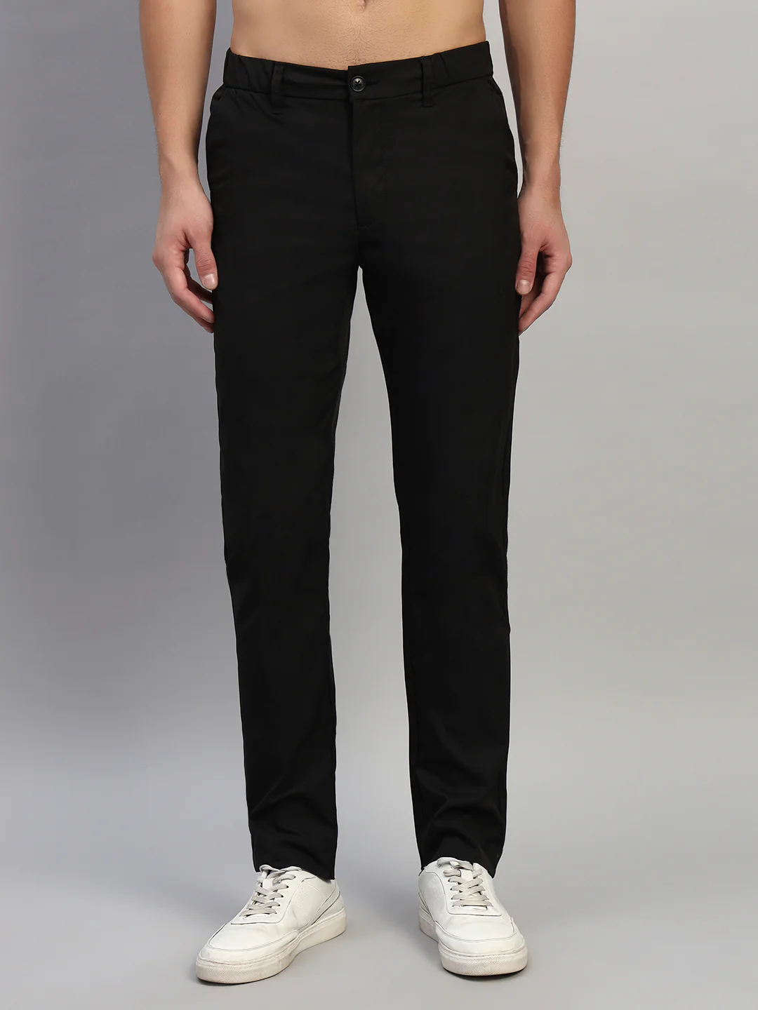 Casual Trouser for Men | Breathable & Soft with Color Fastness Regular Fit Polyester Fabric Solid Pattern Button Closure - Image 3