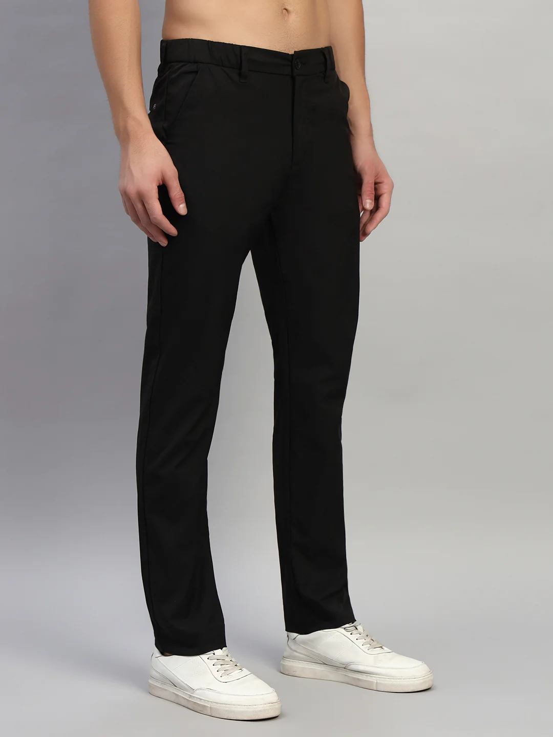 Casual Trouser for Men | Breathable & Soft with Color Fastness Regular Fit Polyester Fabric Solid Pattern Button Closure - Image 4