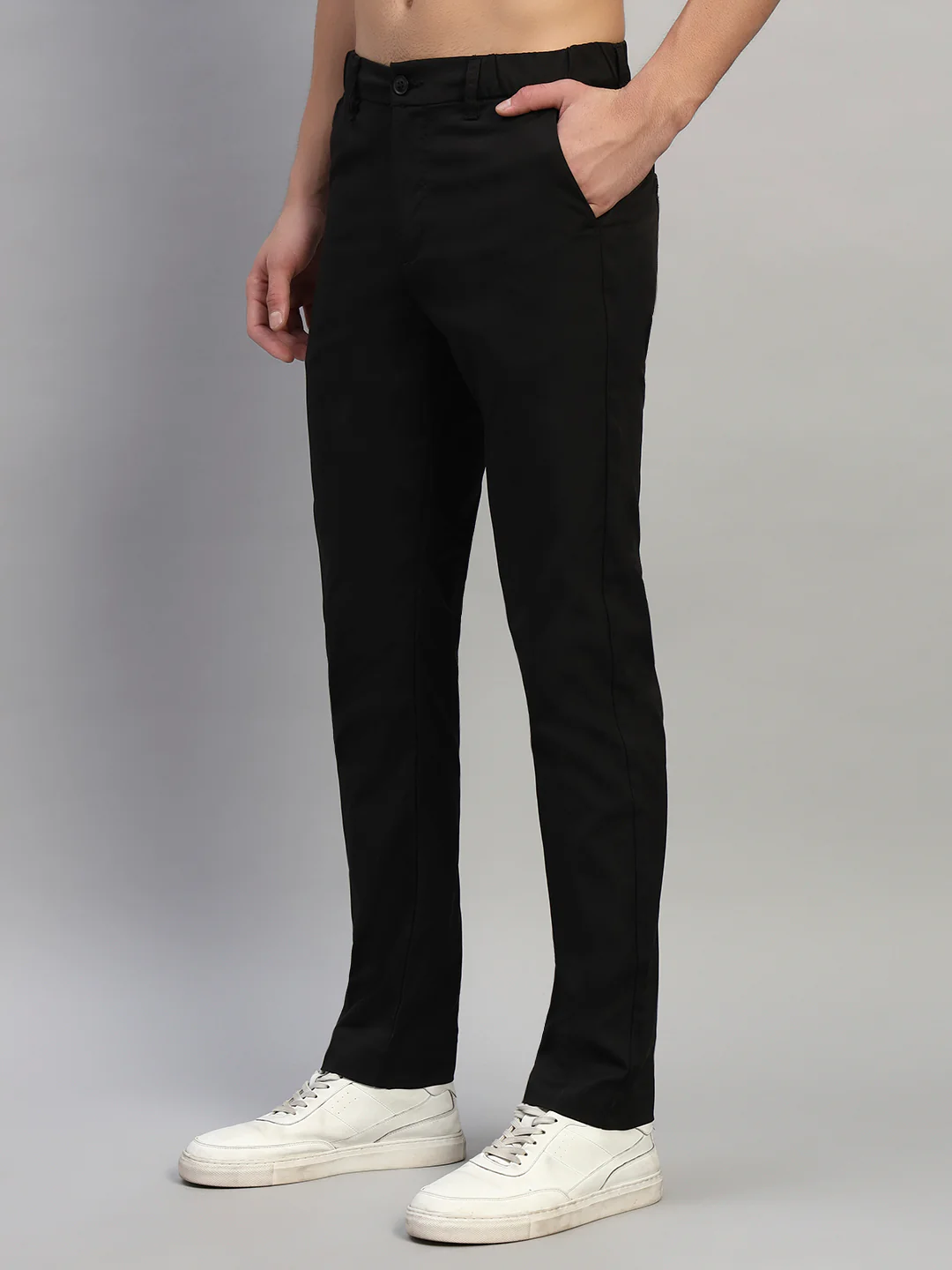 Casual Trouser for Men | Breathable & Soft with Color Fastness Regular Fit Polyester Fabric Solid Pattern Button Closure - Image 6
