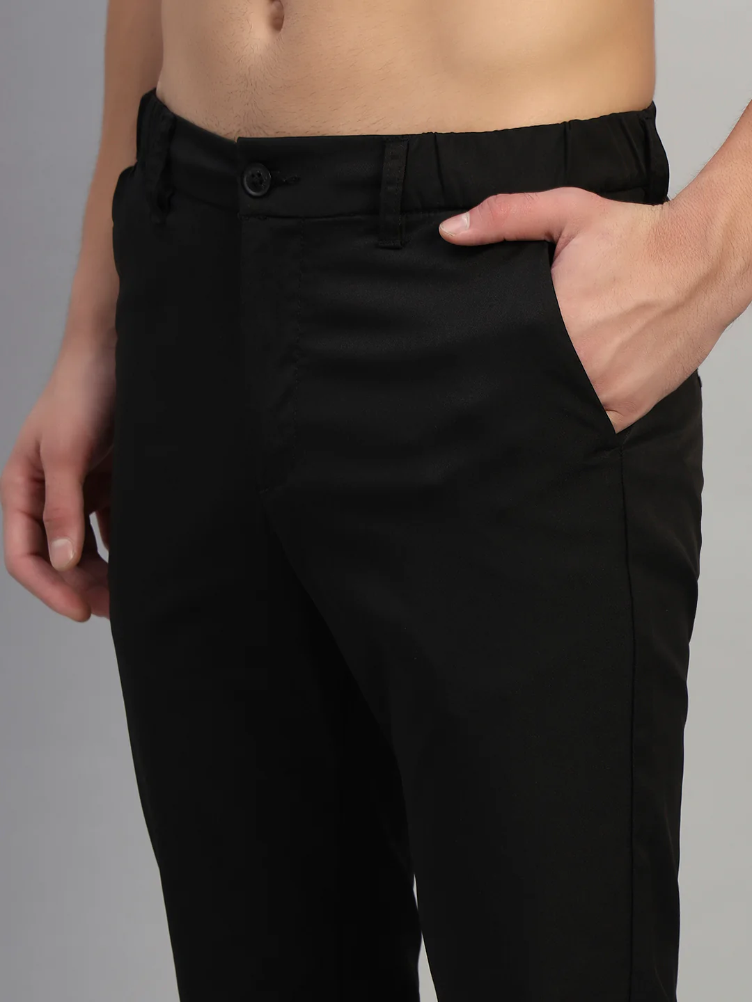 Casual Trouser for Men | Breathable & Soft with Color Fastness Regular Fit Polyester Fabric Solid Pattern Button Closure - Image 7