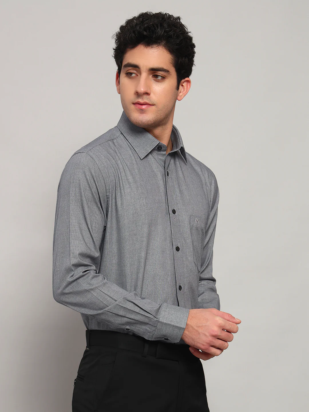 Formal Shirt for Men l Breathable & Soft with Color Fastness Regular Fit Spread Collar Neck Cotton Fabric Solid Pattern - Image 3