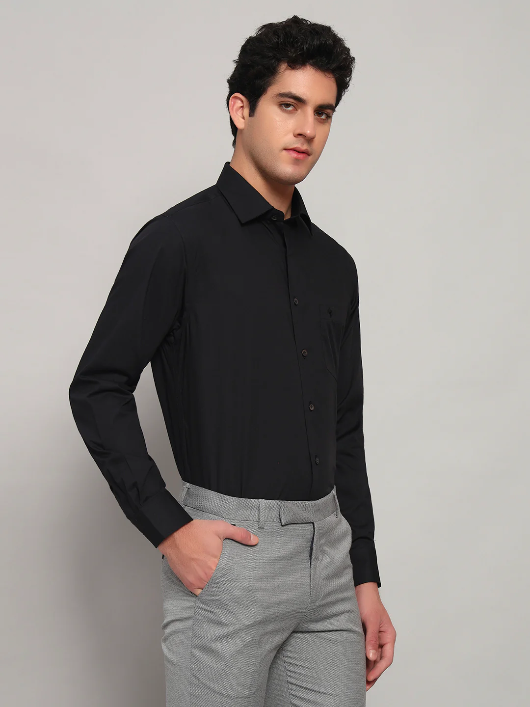 Formal Shirt for Men l Breathable & Soft with Color Fastness Regular Fit Spread Collar Neck Cotton Fabric Solid Pattern - Image 4
