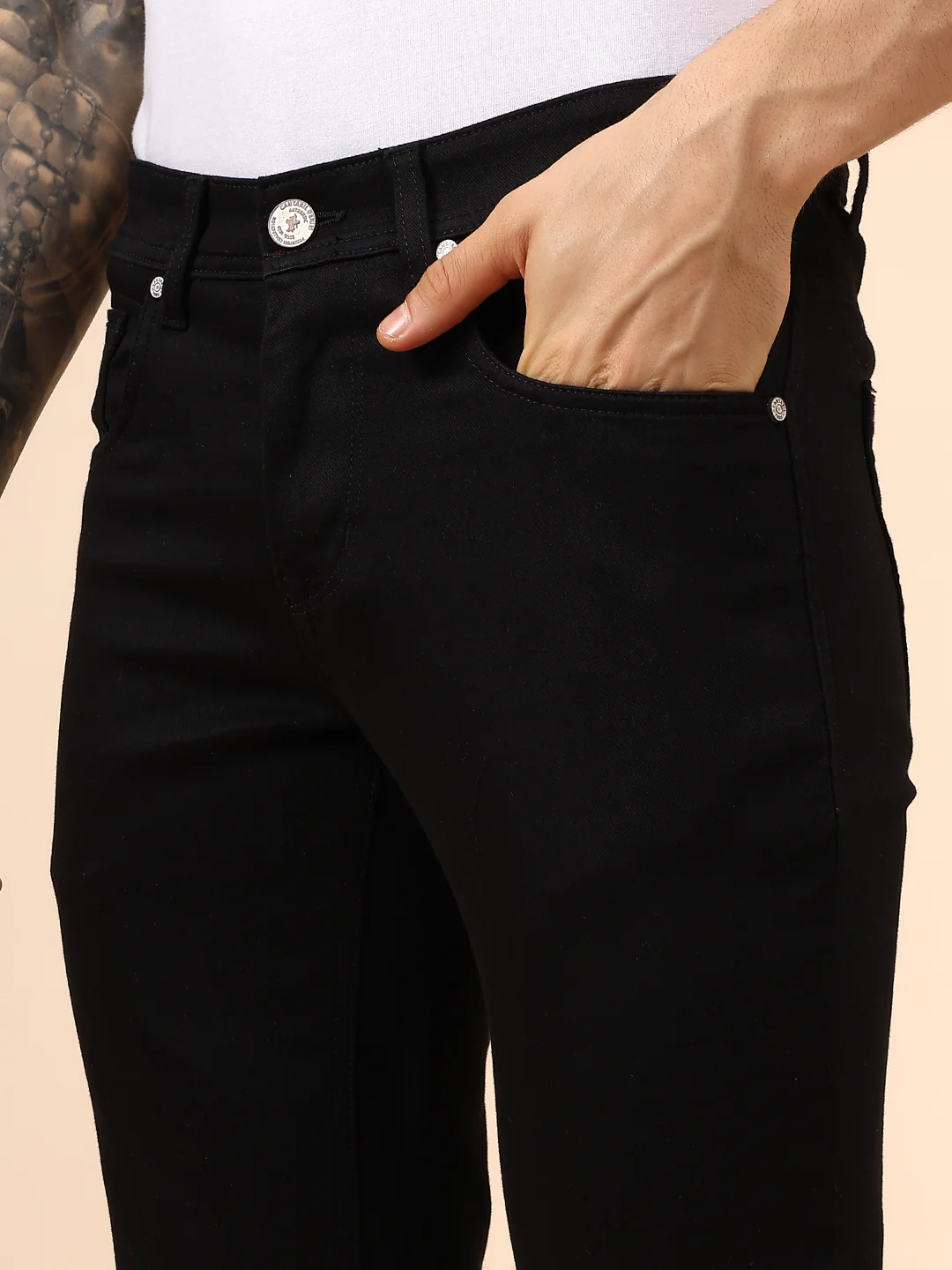 Casual Trouser for Men | Breathable & Soft with Color Fastness Regular Fit Cotton Blend Fabric Solid Pattern Button Closure - Image 7
