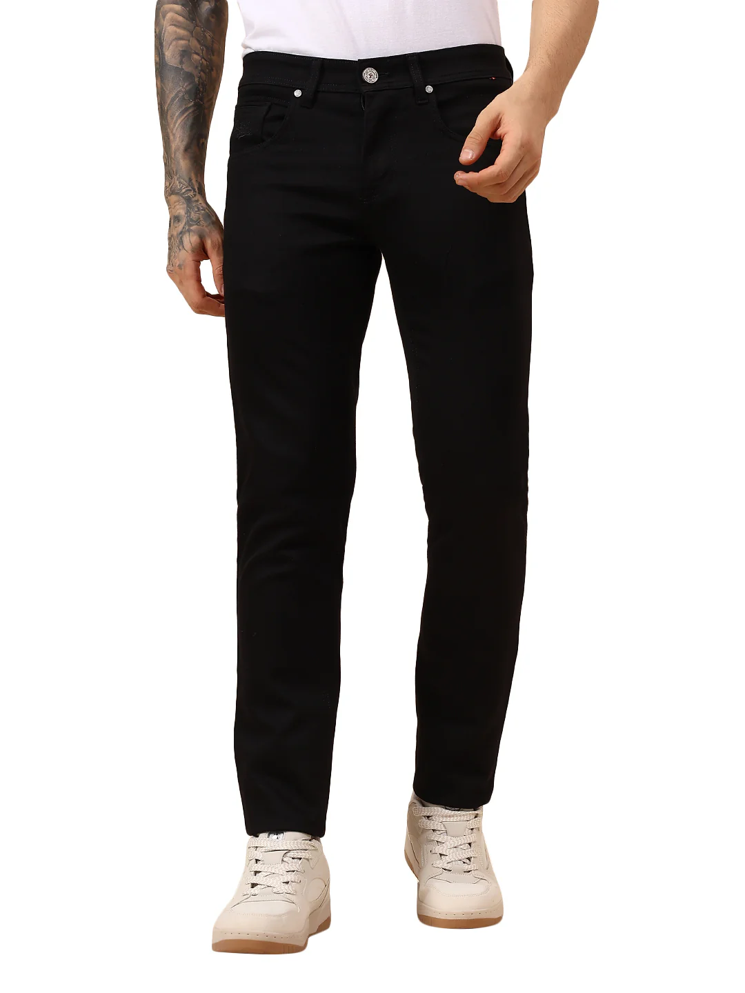 Casual Trouser for Men | Breathable & Soft with Color Fastness Regular Fit Cotton Blend Fabric Solid Pattern Button Closure - Image 9
