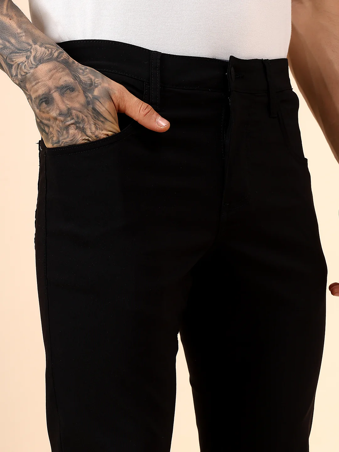Casual Trouser for Men | Breathable & Soft with Color Fastness Regular Fit Spandex Fabric Solid Pattern Button Closure - Image 7