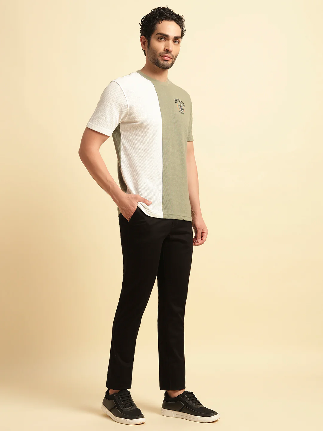 Casual Trouser for Men | Breathable & Soft with Color Fastness Regular Fit Cotton Blend Fabric Solid Pattern Button Closure - Image 2