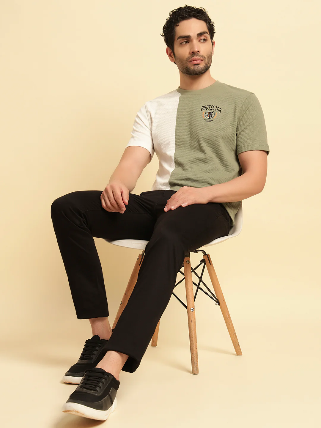 Casual Trouser for Men | Breathable & Soft with Color Fastness Regular Fit Cotton Blend Fabric Solid Pattern Button Closure - Image 3