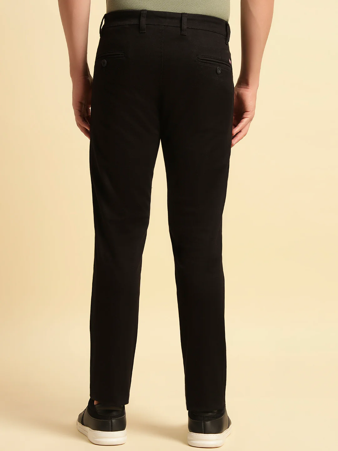 Casual Trouser for Men | Breathable & Soft with Color Fastness Regular Fit Cotton Blend Fabric Solid Pattern Button Closure - Image 4