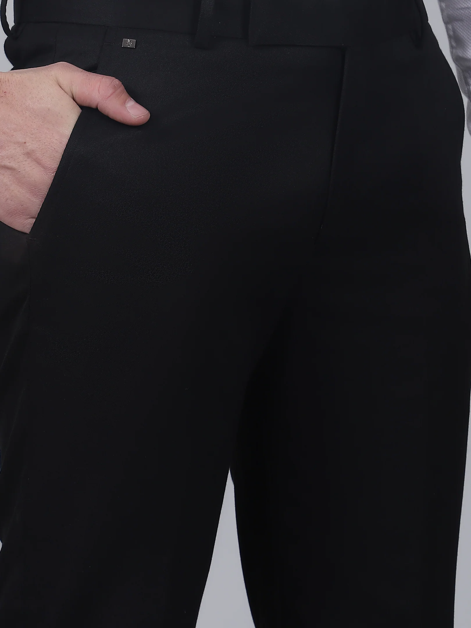 Formal Trouser for Men | Breathable & Soft with Color Fastness Regular Fit Poly Viscose Fabric Solid Pattern Hook & Eye Closure - Image 6